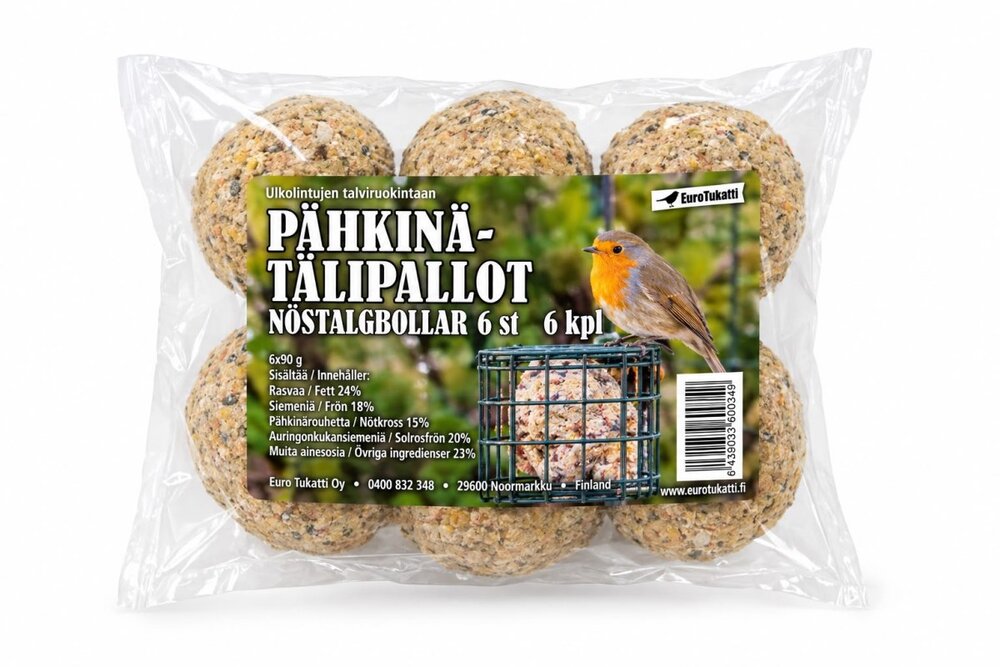 Pähkinätalipallot 6 kpl pussi
