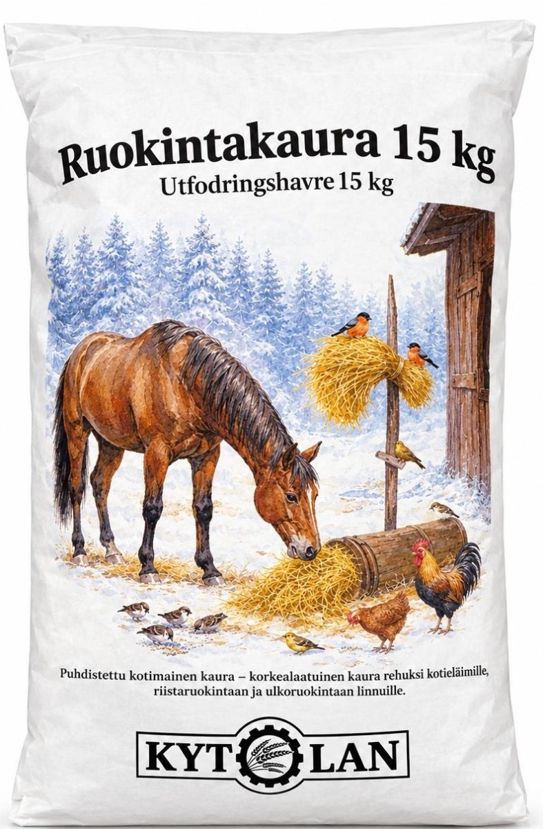 Puhdistettu kotimainen kaura 15 kg