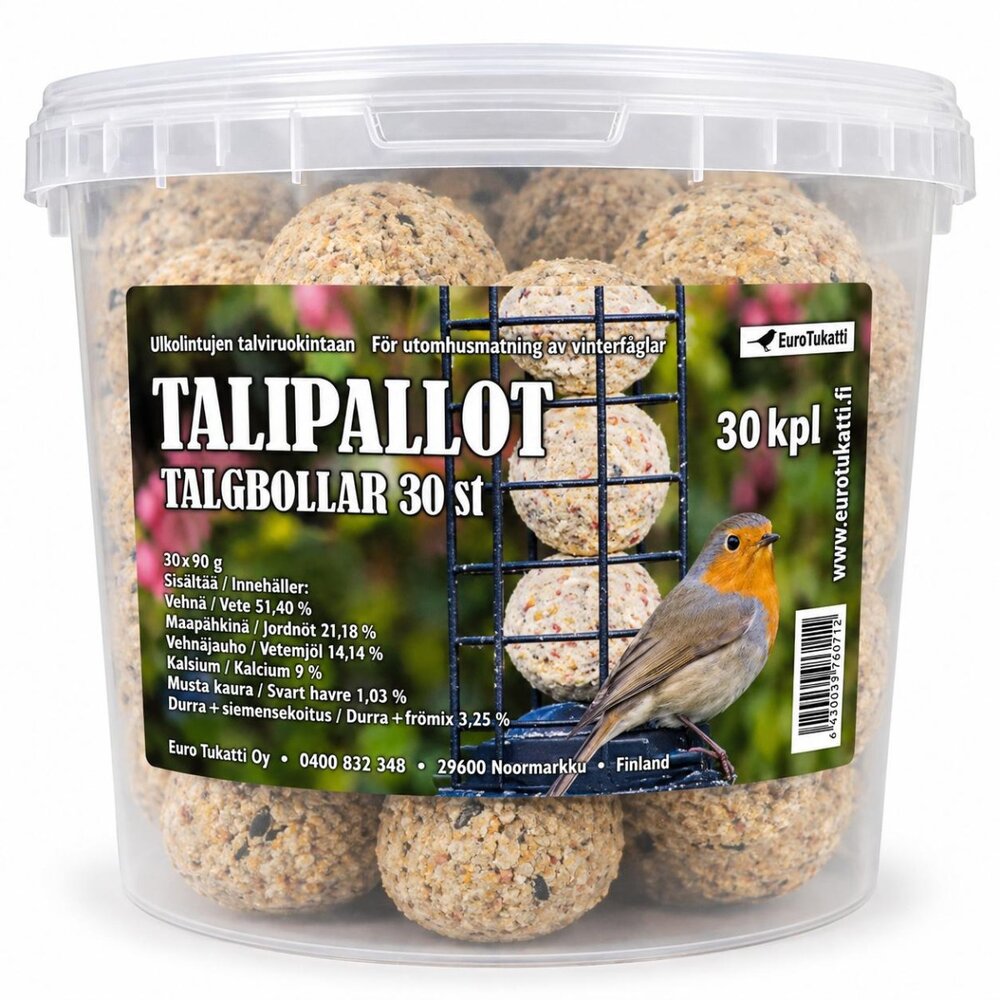 Talipalloämpäri 30 kpl ilman verkkoa