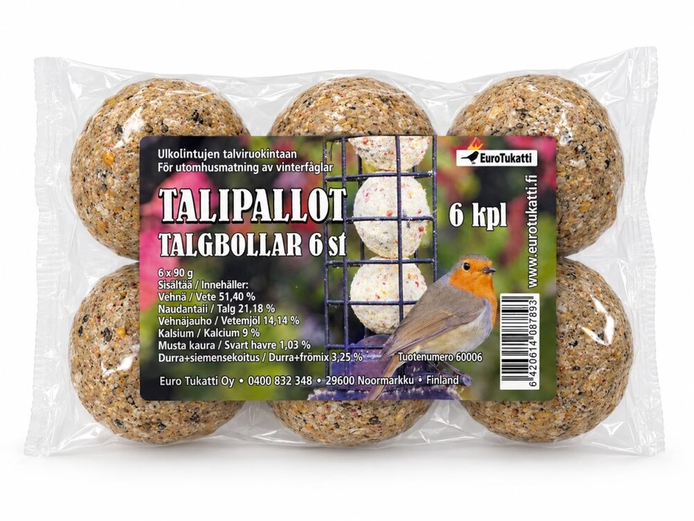 Talipallot 6 kpl pussi